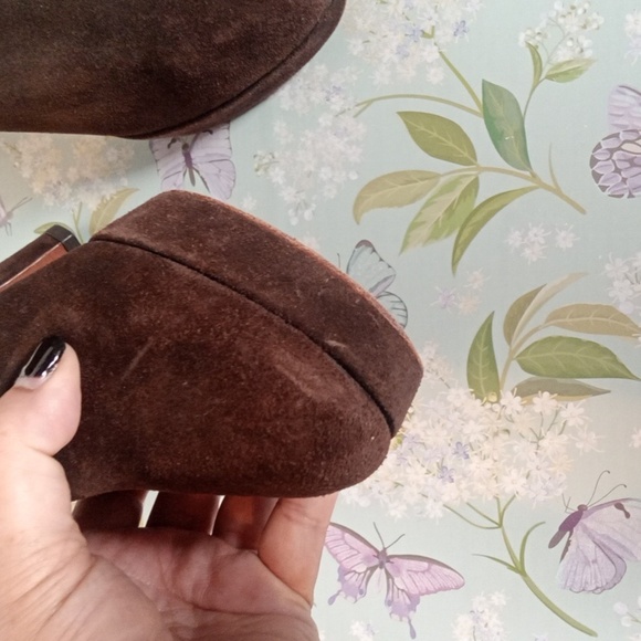 rag & bone Chocolate Brown Suede Platform 5" Heel Lace Up Booties Size 38 US 8 - Picture 4 of 11